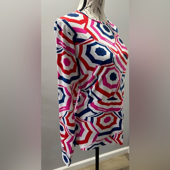 🌂 Lands' End Women's Umbrella Print Long Sleeve Cover-Up - Multicolor  🌂 - Picture 5 of 10